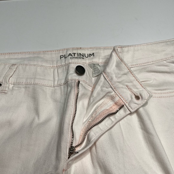 Platinum Chico’s Size 3 XL Women’s White Denim Jeans Capri. Made in Vietnam, col - Picture 7 of 13